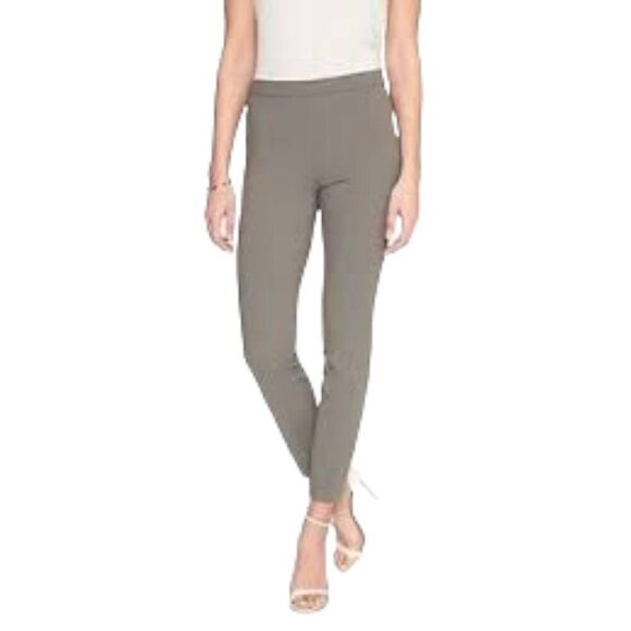 Banana Republic Sz 14 Smoking Gray Twill Hip Zip Devon Slimming Fit Dress Pants - Picture 1 of 8